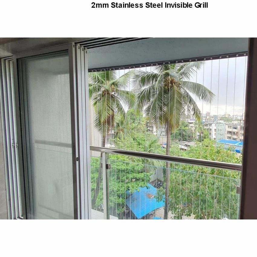 Stainless steel window invisible grill project